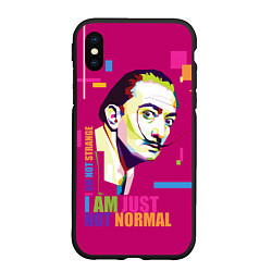 Чехол iPhone XS Max матовый Salvador Dali: I am just not normal, цвет: 3D-черный