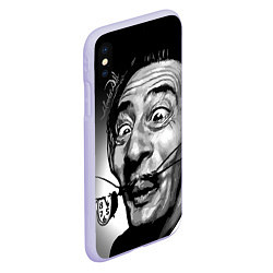 Чехол iPhone XS Max матовый Salvador Dali - grimace, цвет: 3D-светло-сиреневый — фото 2