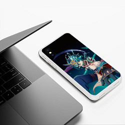 Чехол iPhone XS Max матовый АДЕПТ СЯО НЕОНОВЫЙ ГРАДИЕНТ, цвет: 3D-белый — фото 2