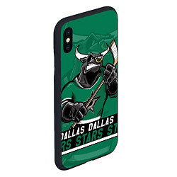 Чехол iPhone XS Max матовый Dallas Stars, Даллас Старз, цвет: 3D-черный — фото 2