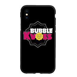 Чехол iPhone XS Max матовый Bubble Kvass - emblem, цвет: 3D-черный