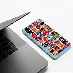 Чехол iPhone XS Max матовый AHEGAO ЦВЕТНОЙ - АХЕГАО, цвет: 3D-мятный — фото 2