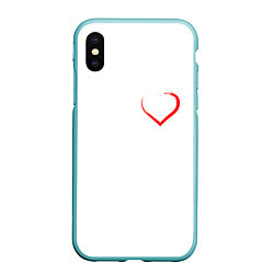 Чехол iPhone XS Max матовый Сердце для тебя, цвет: 3D-мятный