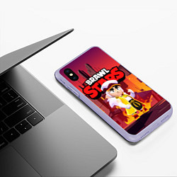 Чехол iPhone XS Max матовый FANG BRAWL STARS HELL, цвет: 3D-светло-сиреневый — фото 2