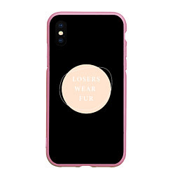 Чехол iPhone XS Max матовый Losers wear fur 2, цвет: 3D-розовый