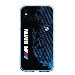 Чехол iPhone XS Max матовый BMW M Series Синий Гранж, цвет: 3D-голубой