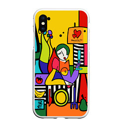 Чехол iPhone XS Max матовый Girl with a glass, цвет: 3D-белый