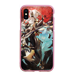 Чехол iPhone XS Max матовый Shenhe под кровавой луной шинь хи Genshin, цвет: 3D-розовый