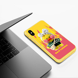 Чехол iPhone XS Max матовый Duck Lalafanfan, цвет: 3D-желтый — фото 2