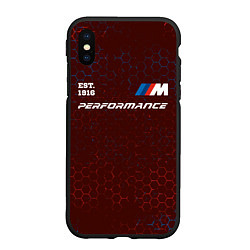 Чехол iPhone XS Max матовый БМВ PERFORMANCE Est 1916 Графика, цвет: 3D-черный