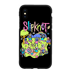 Чехол iPhone XS Max матовый Slipknot cuties, цвет: 3D-черный