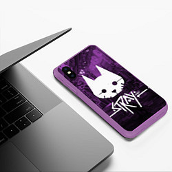 Чехол iPhone XS Max матовый Stray игра, цвет: 3D-фиолетовый — фото 2
