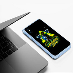 Чехол iPhone XS Max матовый Легендарный герой, цвет: 3D-голубой — фото 2