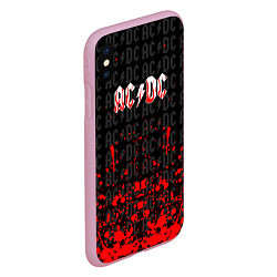 Чехол iPhone XS Max матовый Acdc Паттерн, цвет: 3D-розовый — фото 2