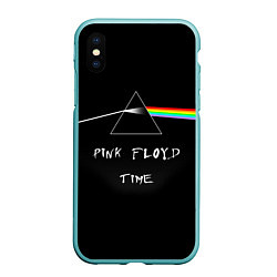 Чехол iPhone XS Max матовый PINK FLOYD TIME ПИНК ФЛОЙД ЛОГОТИП, цвет: 3D-мятный