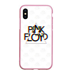 Чехол iPhone XS Max матовый PINK FLOYD LOGO ПИНК ФЛОЙД ГЛИТЧ, цвет: 3D-розовый