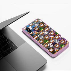 Чехол iPhone XS Max матовый Фредди, Рокси, Ванни, Чика и Монтгомери, цвет: 3D-сиреневый — фото 2