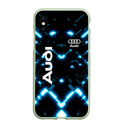 Чехол iPhone XS Max матовый Audi Neon, цвет: 3D-салатовый