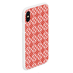 Чехол iPhone XS Max матовый Обережная Славянская Вышивка, цвет: 3D-белый — фото 2