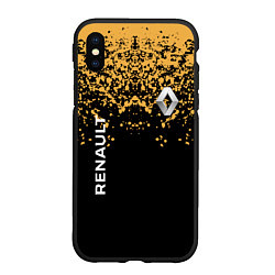 Чехол iPhone XS Max матовый Renault Капли красок, цвет: 3D-черный