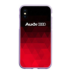 Чехол iPhone XS Max матовый Audi геометрия, цвет: 3D-светло-сиреневый