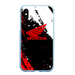 Чехол iPhone XS Max матовый Honda Logo Auto, цвет: 3D-голубой