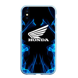 Чехол iPhone XS Max матовый Honda Fire, цвет: 3D-голубой