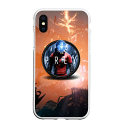 Чехол iPhone XS Max матовый PREY LOGO, цвет: 3D-белый