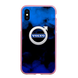 Чехол iPhone XS Max матовый Volvo: Облака, цвет: 3D-розовый