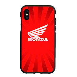 Чехол iPhone XS Max матовый Honda красные линии, цвет: 3D-черный