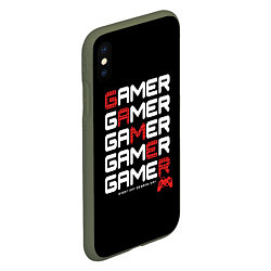 Чехол iPhone XS Max матовый GAMER - GAMER - GAMER, цвет: 3D-темно-зеленый — фото 2