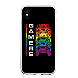 Чехол iPhone XS Max матовый GAMERS Геймеры, цвет: 3D-белый