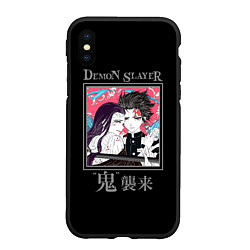 Чехол iPhone XS Max матовый Demon slayer - Tanjiro and Nezuko Kamado