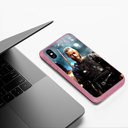 Чехол iPhone XS Max матовый Викинги 2022, цвет: 3D-малиновый — фото 2