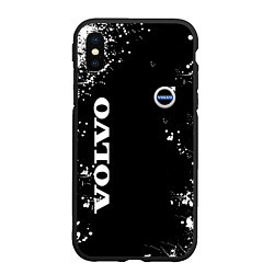 Чехол iPhone XS Max матовый Volvo капли и брызги красок, цвет: 3D-черный