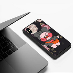 Чехол iPhone XS Max матовый УТОЧКА ЛАЛАФАНФАН - Цветочки, цвет: 3D-черный — фото 2
