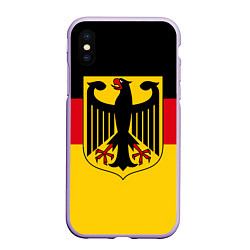 Чехол iPhone XS Max матовый Германия - Germany, цвет: 3D-светло-сиреневый