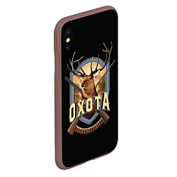Чехол iPhone XS Max матовый Охота Hunting, цвет: 3D-коричневый — фото 2