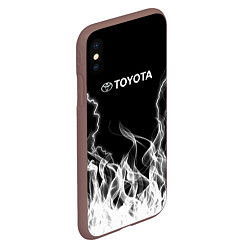 Чехол iPhone XS Max матовый Toyota Молния с огнем, цвет: 3D-коричневый — фото 2