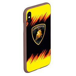 Чехол iPhone XS Max матовый Lamborghini Neon, цвет: 3D-коричневый — фото 2