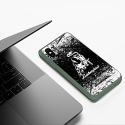 Чехол iPhone XS Max матовый Lamborghini grunge бык, цвет: 3D-темно-зеленый — фото 2