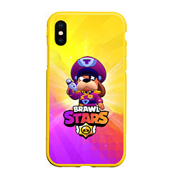 Чехол iPhone XS Max матовый General Gavs Brawl Stars Game, цвет: 3D-желтый