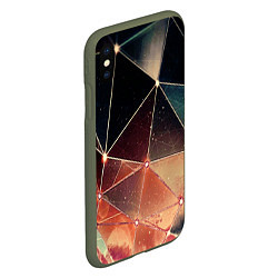 Чехол iPhone XS Max матовый Абстракция Оригинал, цвет: 3D-темно-зеленый — фото 2