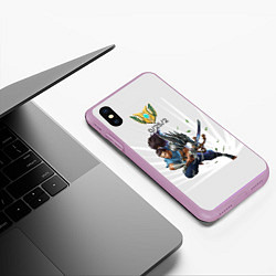 Чехол iPhone XS Max матовый Yasuo Meme, цвет: 3D-сиреневый — фото 2