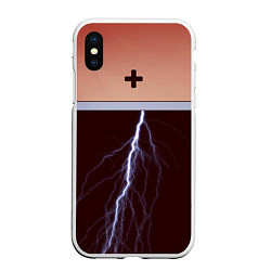 Чехол iPhone XS Max матовый Батарейка, цвет: 3D-белый