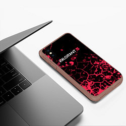 Чехол iPhone XS Max матовый Valorant: Брызги красок трещины, цвет: 3D-коричневый — фото 2