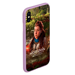 Чехол iPhone XS Max матовый Horizon Forbidden West Aloy, цвет: 3D-сиреневый — фото 2