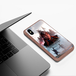 Чехол iPhone XS Max матовый Элой Horizon Forbidden West game, цвет: 3D-коричневый — фото 2