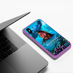 Чехол iPhone XS Max матовый Horizon Forbidden West Подводный мир, цвет: 3D-фиолетовый — фото 2