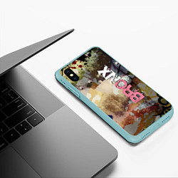 Чехол iPhone XS Max матовый Bronx Fashion pattern, цвет: 3D-мятный — фото 2